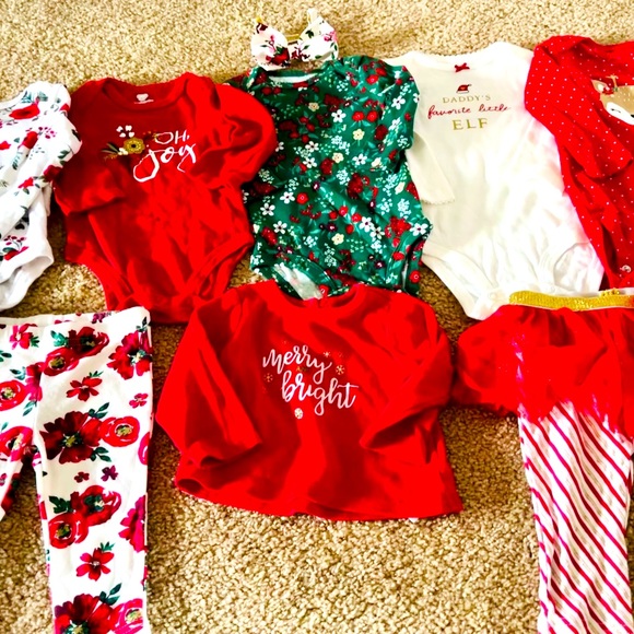 Bundle of Baby Girl 6-9 Month Christmas Sets.